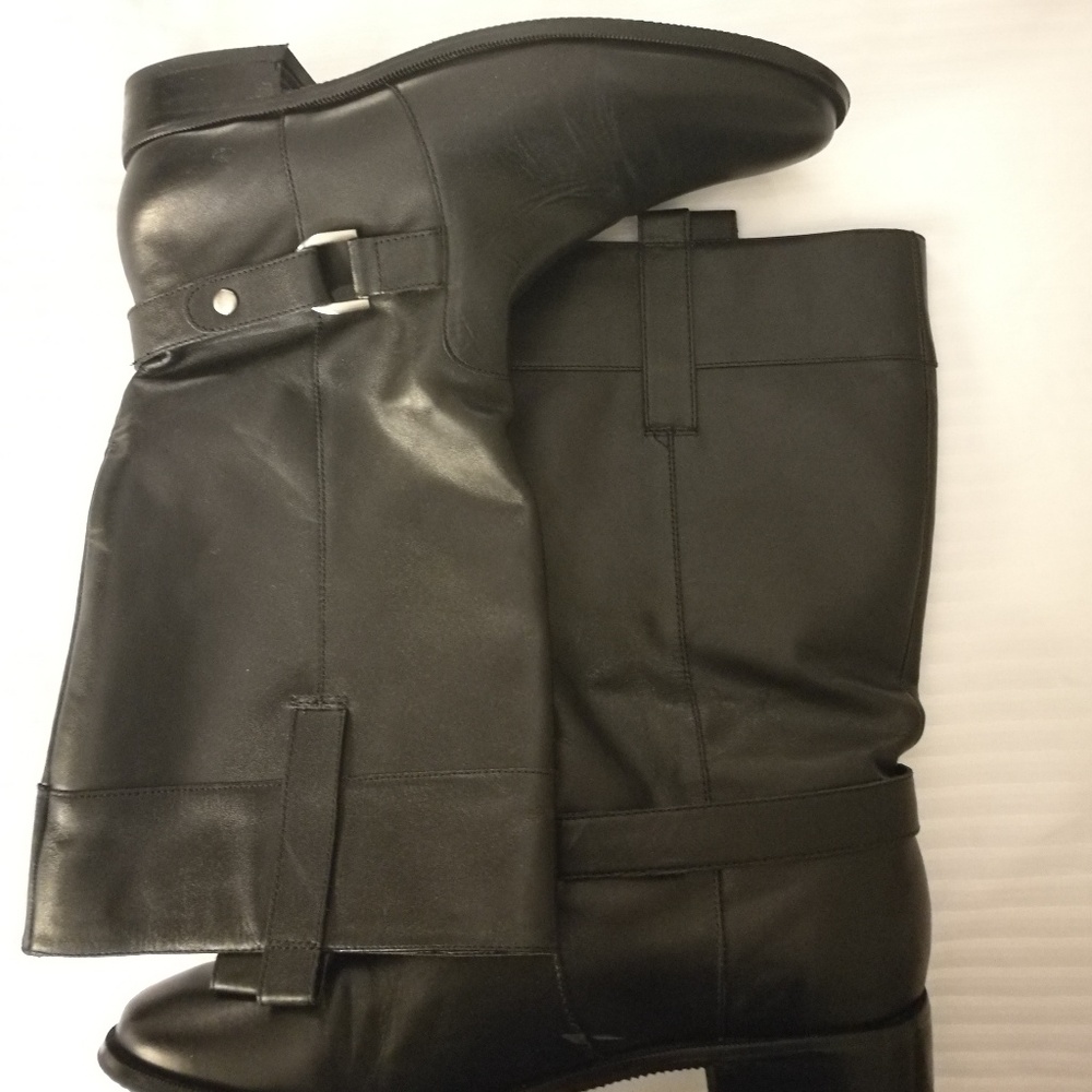Ellen Tracy black leather riding boots